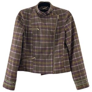 Jou Jou Purple Plaid Women's Blazer
